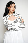 Ayla Shrug - B/W Stripe Shrugs NOCTEX 