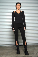 Elise Split Flare Crop Pants Pants NOCTEX 