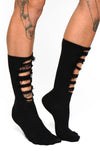 Destroyed Rib Socks Socks NOCTEX Black 