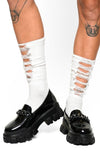 Destroyed Rib Socks Socks NOCTEX White 