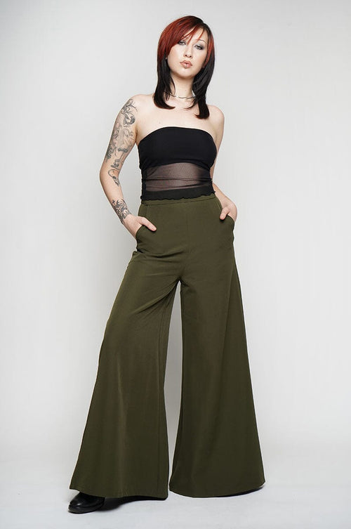 Palazzo Pants - Olive Pants KATAKOMB 