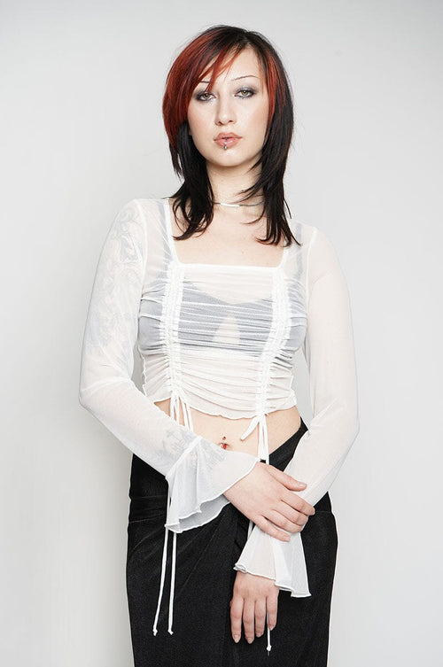 Echo Mesh Top - Ivory Longsleeves NLT 