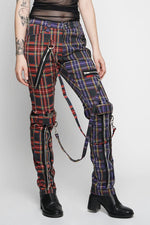 Red/Purple Plaid Bondage Pant Pants Tripp NYC 