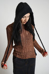 Lapine Knit Hood - Black Scarves NOCTEX 