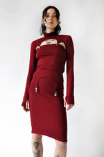 Elis Garter Skirt Midi Skirts NOCTEX SKIRT XS DEEP RUBY