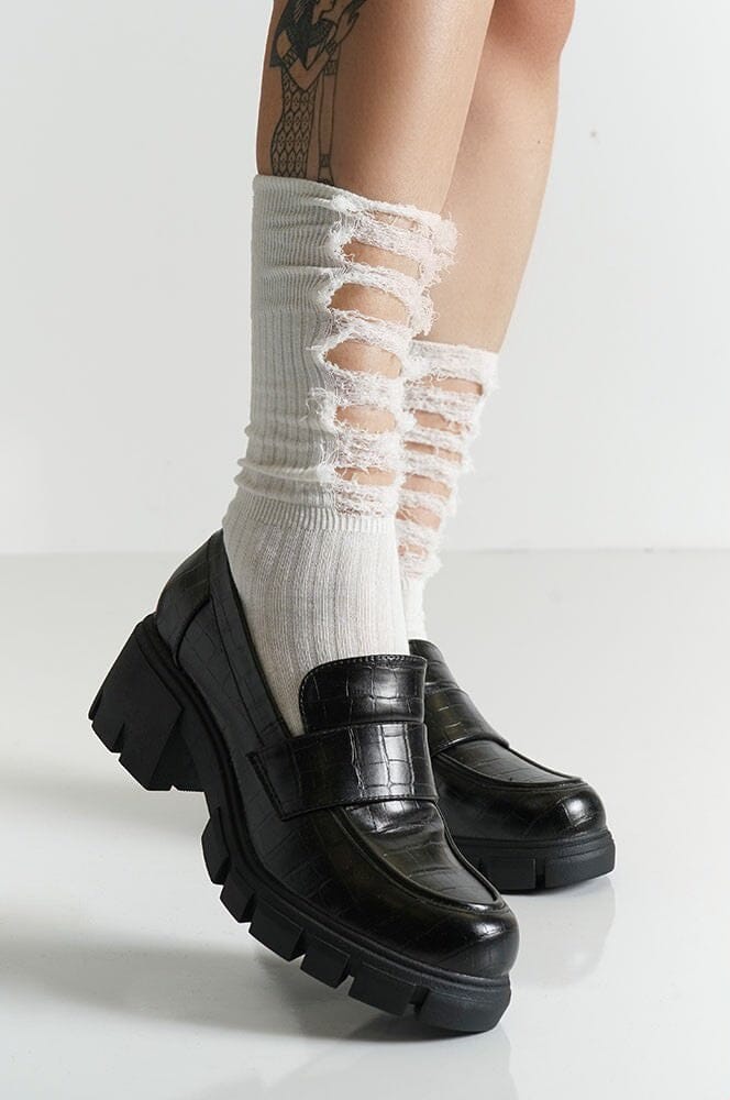 Benz Platform Loafer - Black FOOTWEAR London Rag 