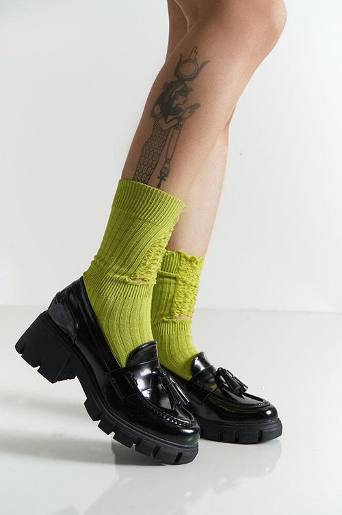 Jonah Platform Loafer - Black Patent FOOTWEAR London Rag 