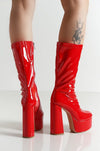 Vinkele Platform Boot - Red FOOTWEAR London Rag 