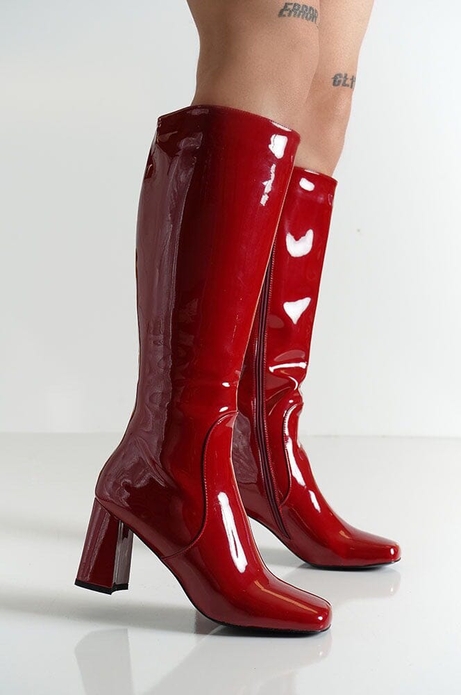 Hypnotize Calf Boot - Red Patent