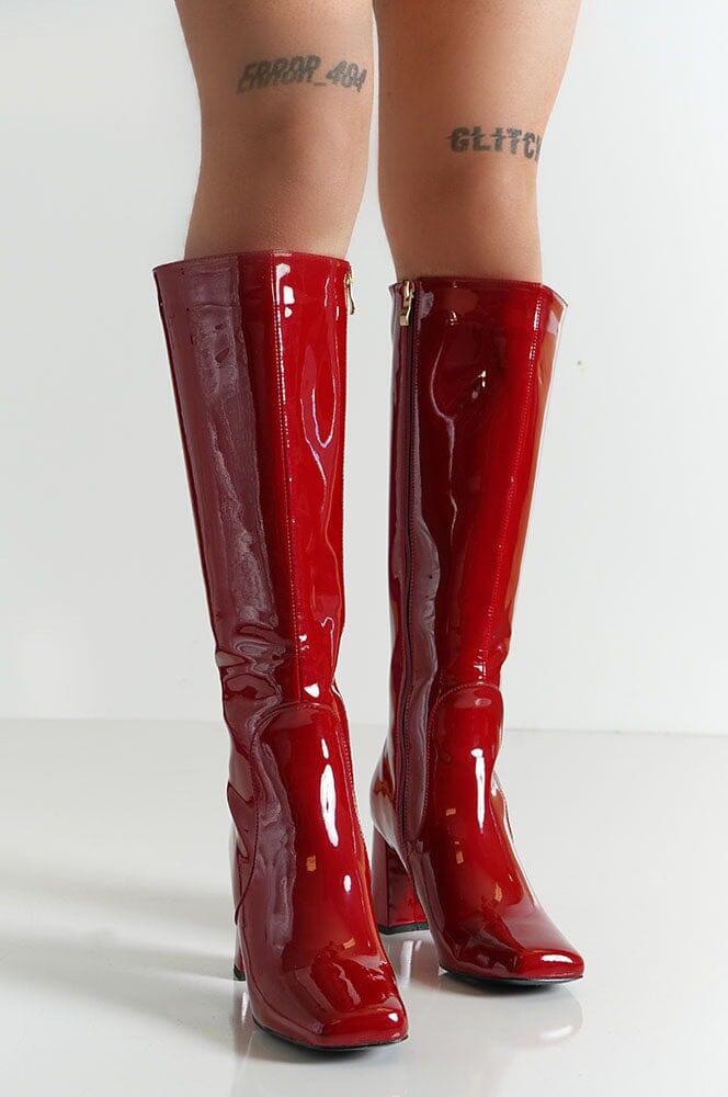 Hypnotize Calf Boot - Red Patent