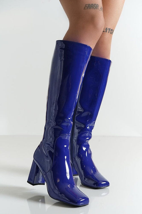 Hypnotize Calf Boot - Blue Patent FOOTWEAR London Rag 