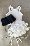 Tessera Tank Top - White Rib Tank Tops NOCTEX 