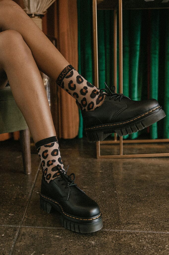 Sheer Leopard Print Socks