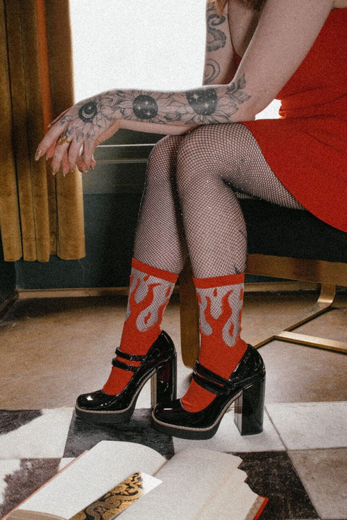 Sheer Flame Socks Socks Ectogasm 