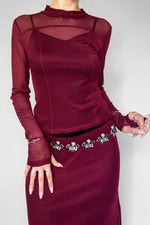 Sabrina Mesh Longsleeve - Crimson Longsleeves NOCTEX 