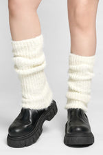 Hollyhuck Fuzzy Leg Warmers Leg Warmers NOCTEX Cream 