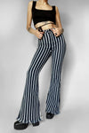Striped Super Flare Jeans Pants Cello Jeans 