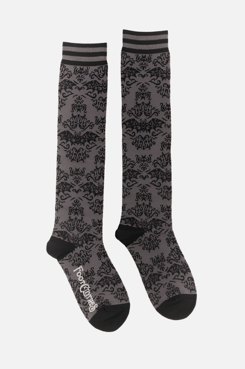 Bat Damask Knee High Socks Socks FootClothes LLC 