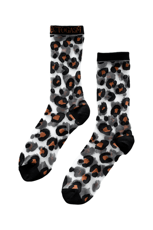 Sheer Leopard Print Socks Socks Ectogasm 