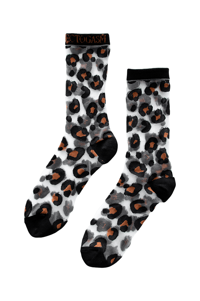 Sheer Leopard Print Socks