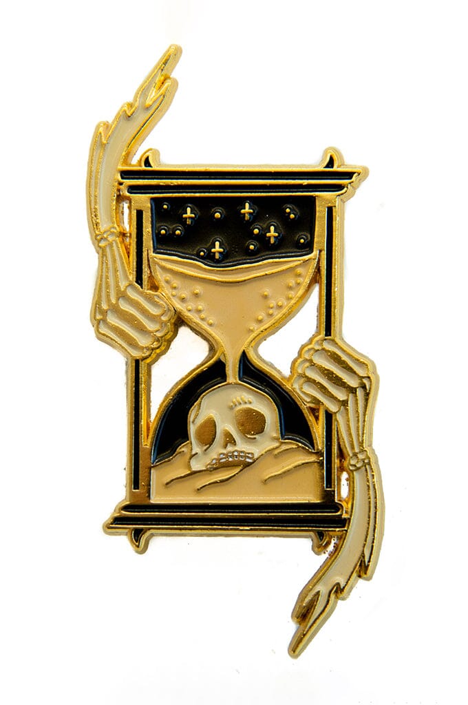 Skull Hourglass Enamel Pin Enamel Pin Ectogasm 