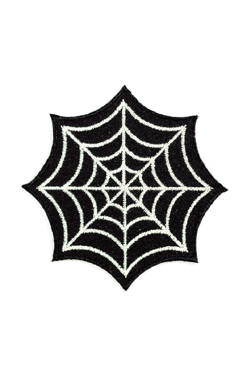 Spider Web Embroidered Iron-On Patch (2.5" wide) Patches These Are Things 