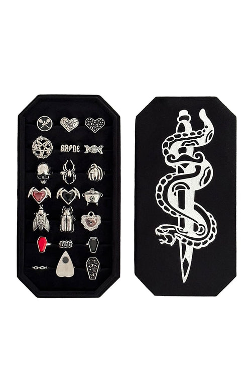 Snake and Dagger Black Ring Holder Mysticum Luna 