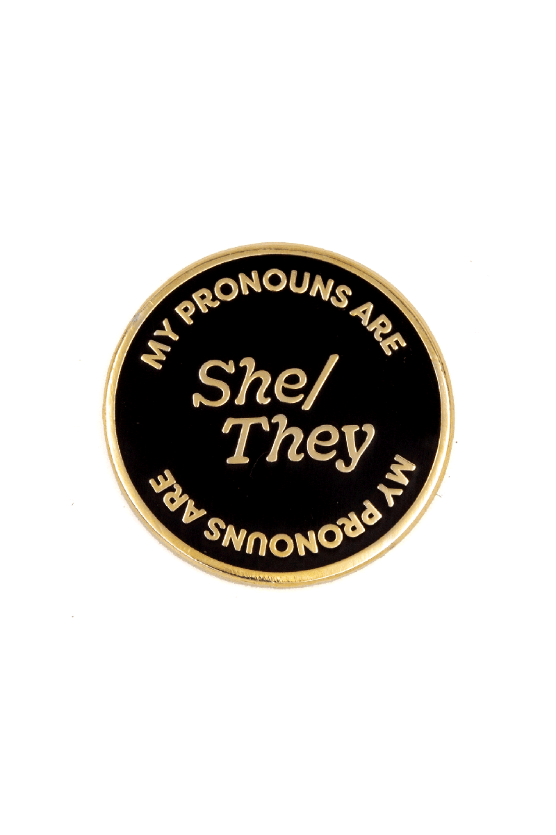 She They Pronouns Enamel Pin (1" wide) Enamel Pin These Are Things 