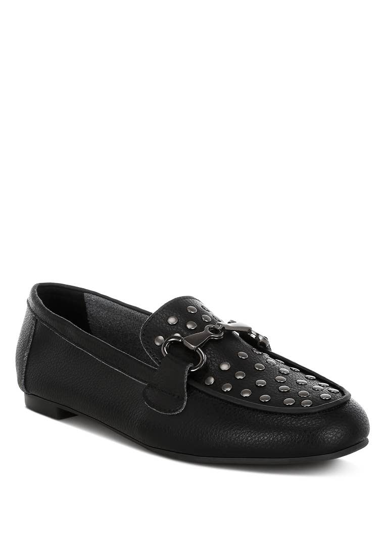 Giselle Studded Leather Loafers