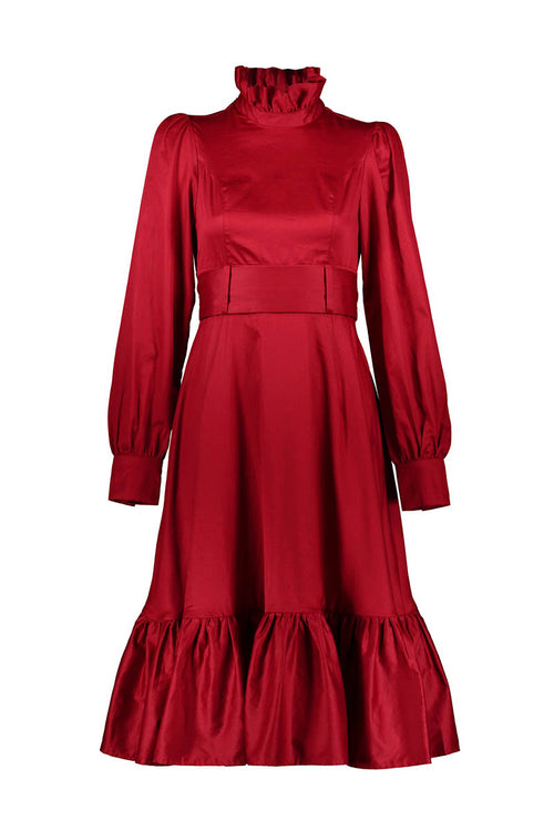 The Victoria Dress - Crimson