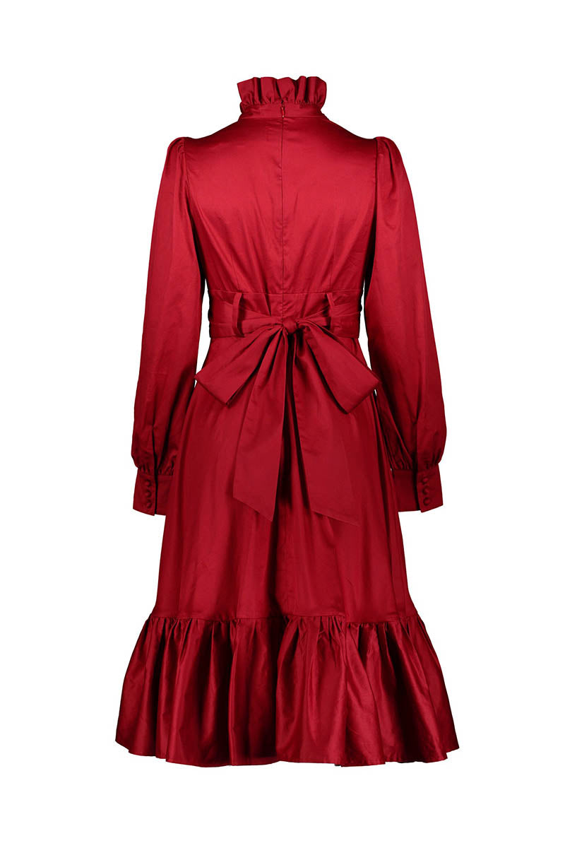The Victoria Dress - Crimson