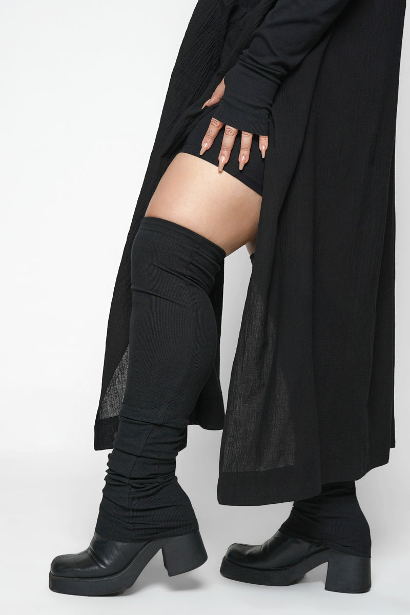 Melica Slip-Proof Rib Thigh Highs