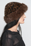 Sasha Fluffy Beanie Hats NOCTEX Leopard 