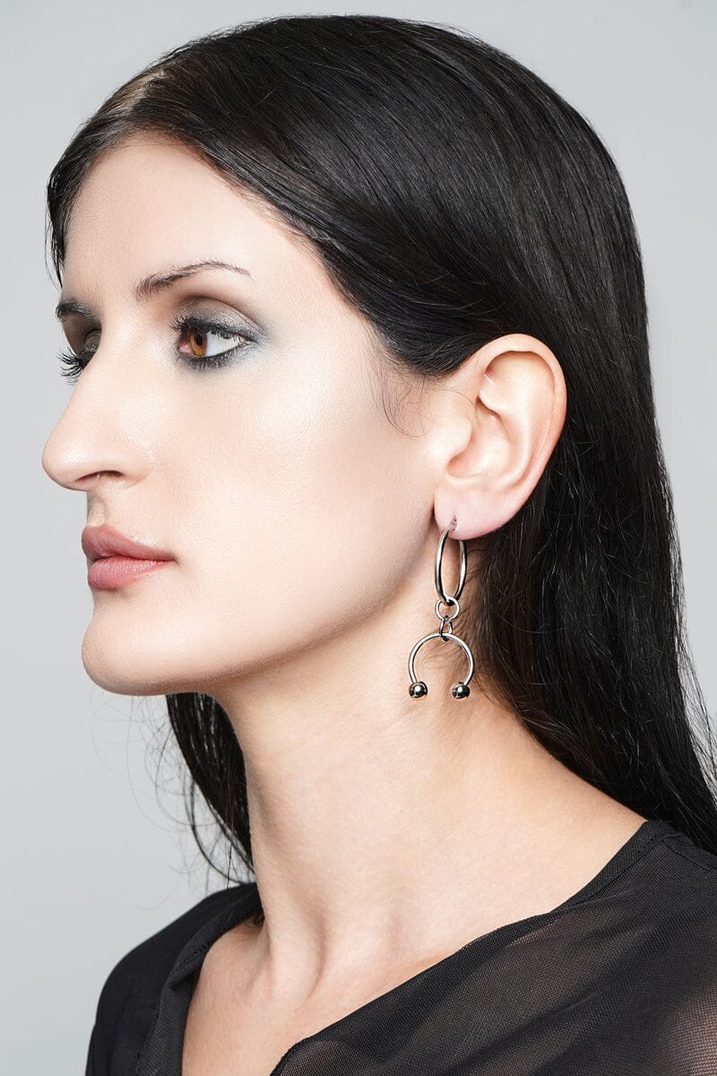 Lucky You Hoop Earrings | Steel Earrings NOCTEX 