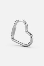 Mini Heart Carabiner Earring - Silver