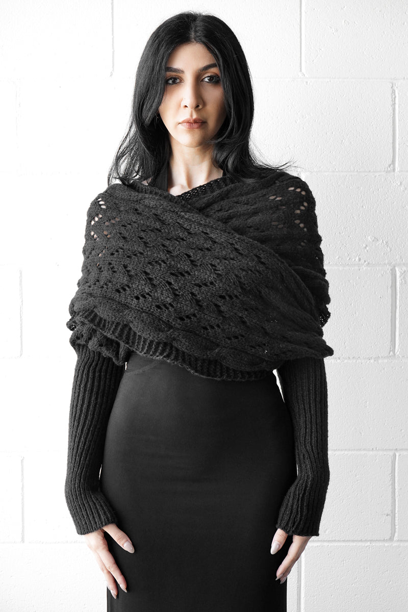 【THE MOZZ】[Premium] Whole Garment Round Knit OP + Shawl Concentric_Circles_ShawlCS-