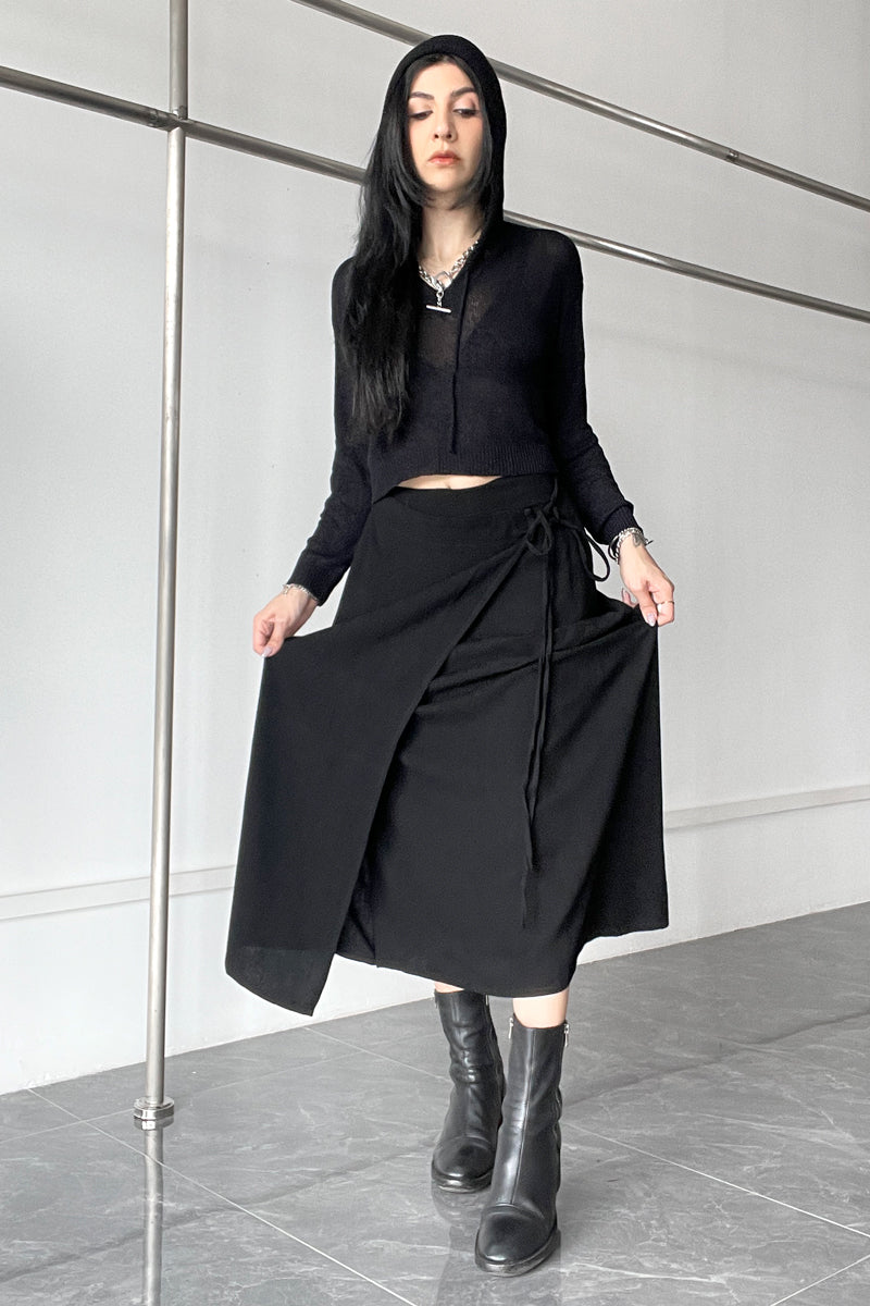 Vortex Wrap Maxi Skirt