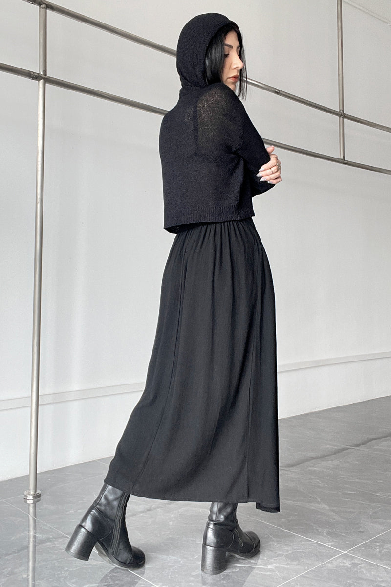 Vortex Wrap Maxi Skirt