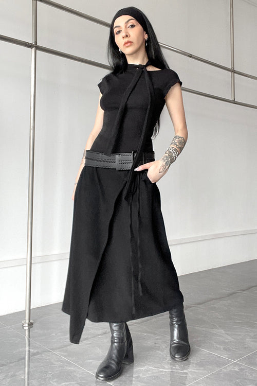 Vortex Wrap Maxi Skirt