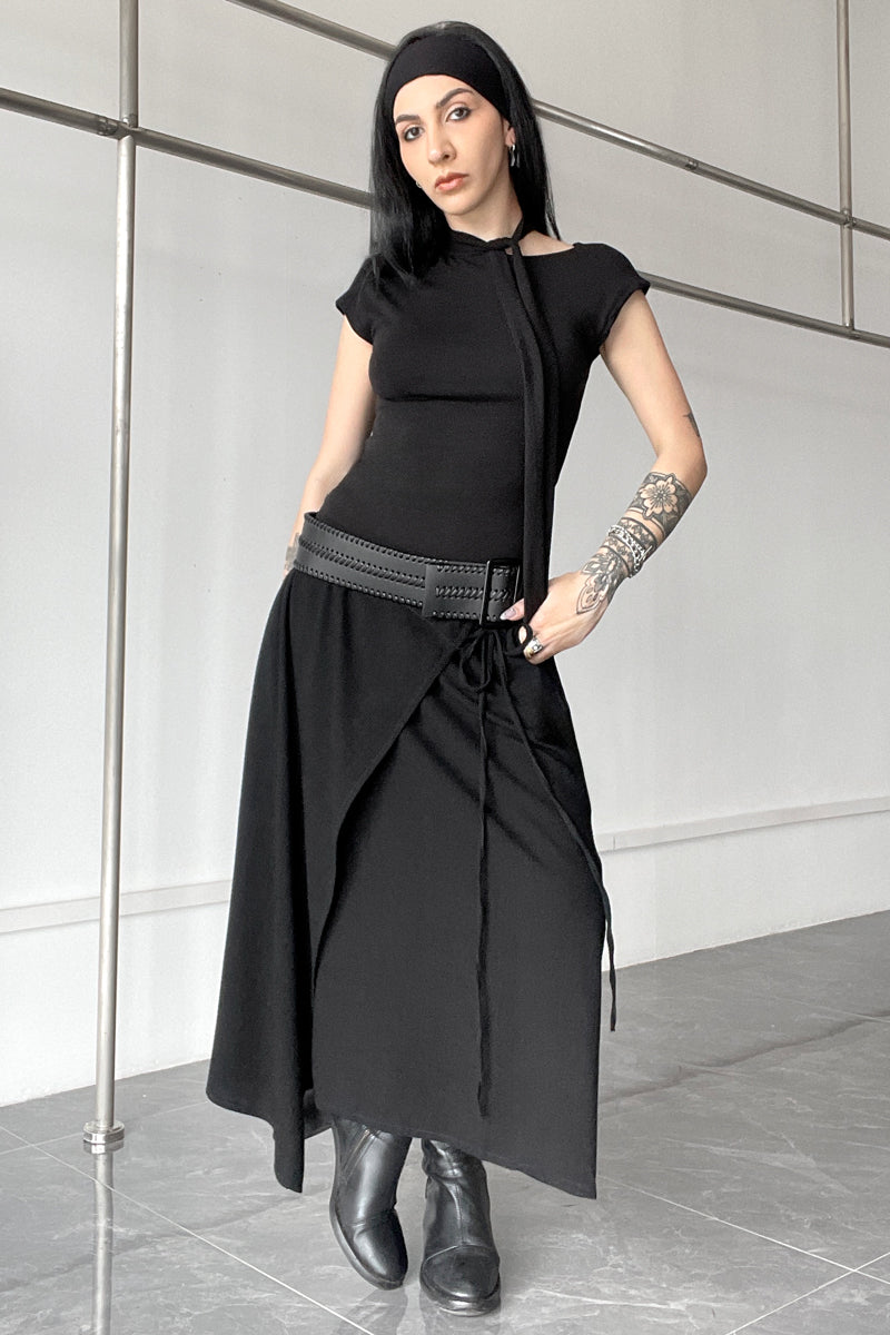 Vortex Wrap Maxi Skirt