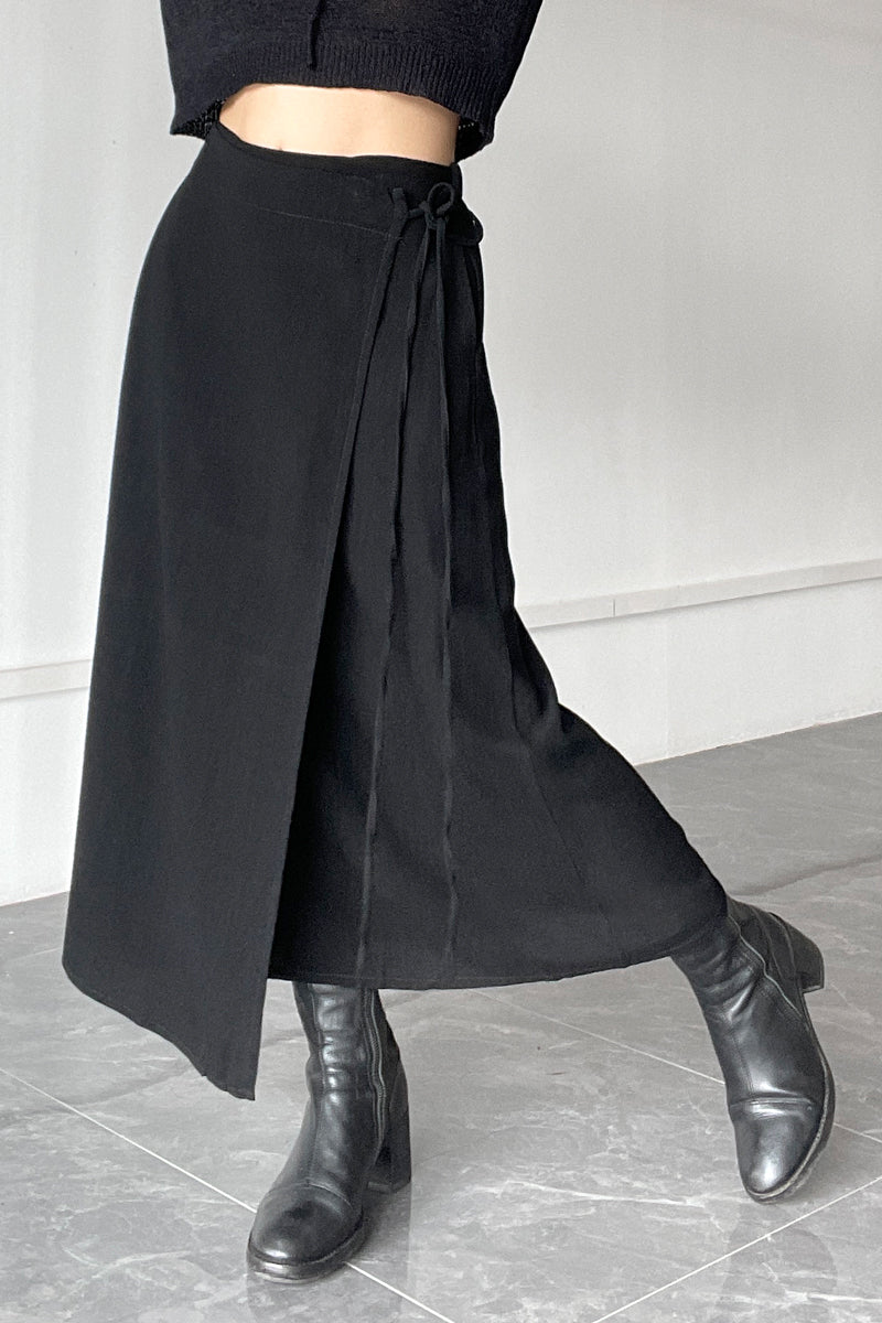 Vortex Wrap Maxi Skirt
