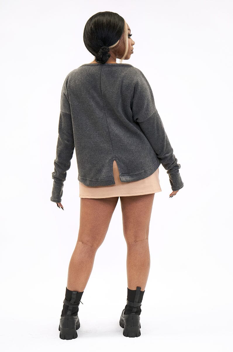 Cirila Sweater - Grey Fleece Sweater noctex 