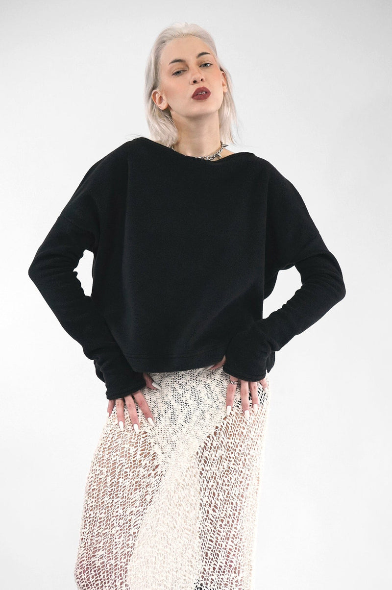 Cirila Sweater - Black Fleece Sweaters NOCTEX 