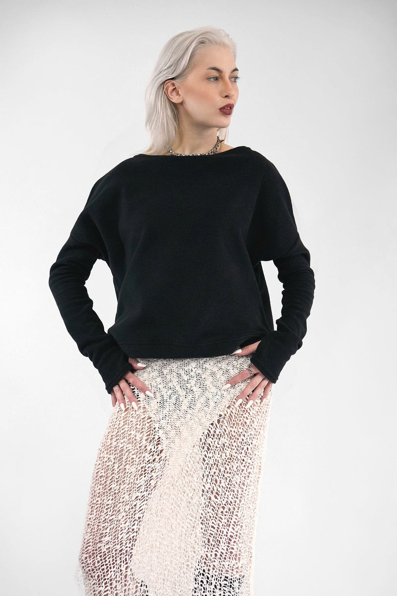 Cirila Sweater - Black Fleece Sweaters NOCTEX 