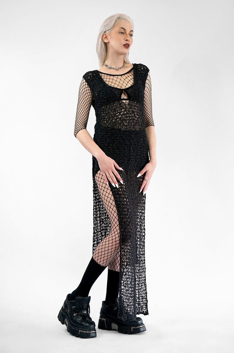 Crop Sleeve Net Bodysuit Hosiery NOCTEX 