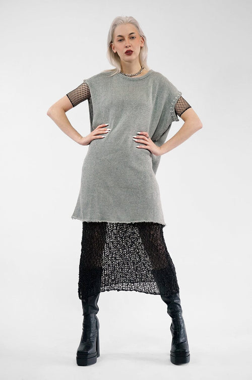 Toga Open Knit Sweater - Grey Sweaters XCONCEPT 