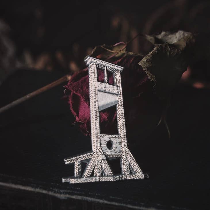 Guillotine Enamel Pin Enamel Pin Lively Ghosts 
