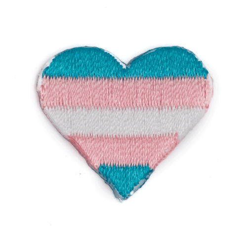 Trans Pride Heart Embroidered Sticker Patch (1" wide) Patches These Are Things 
