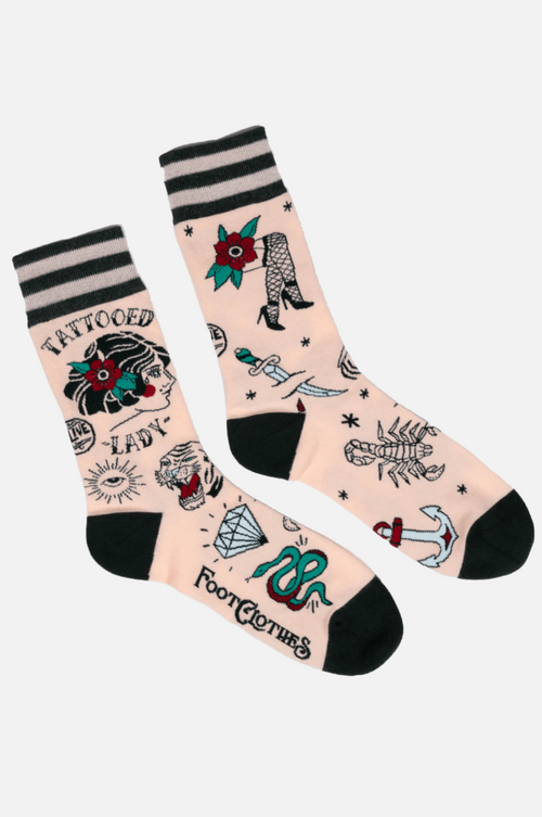 Tattooed Lady Socks - Noctex - FootClothes LLC Faire, FIND, sale20, socks, Unisex Socks