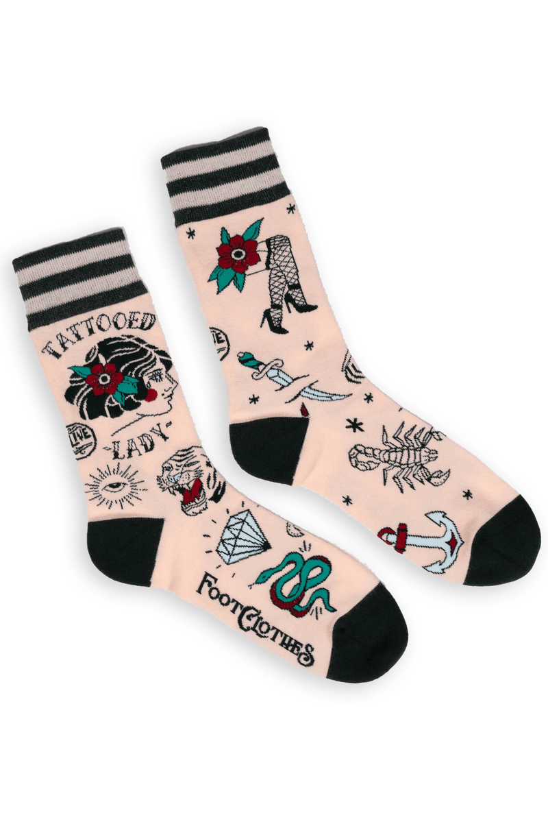Tattooed Lady Socks - Noctex - FootClothes LLC Faire, FIND, sale20, socks, Unisex Socks